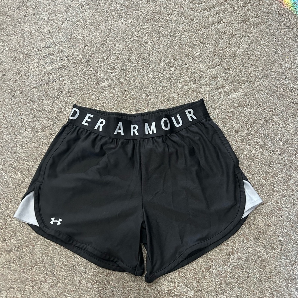 Under Armour Women's Black and Gray Athletic Shorts